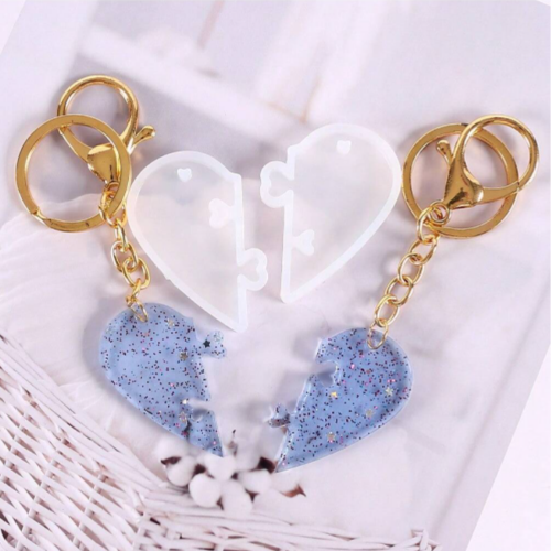 Silicone Mould - Heart Puzzle Keychain/Pendant