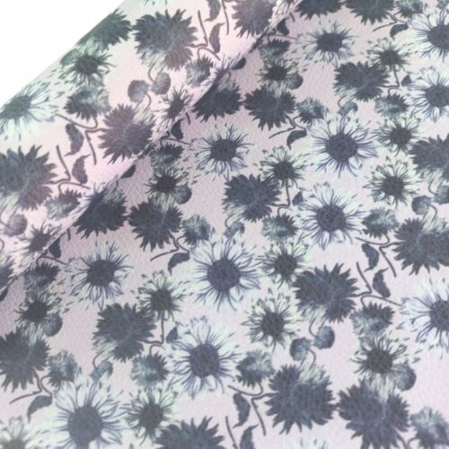A4 Faux Leather - Sunflowers with Pink Background