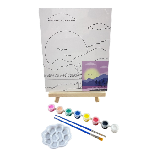 Sip & Paint/Painting Set with Printed Canvas (easel not included)
